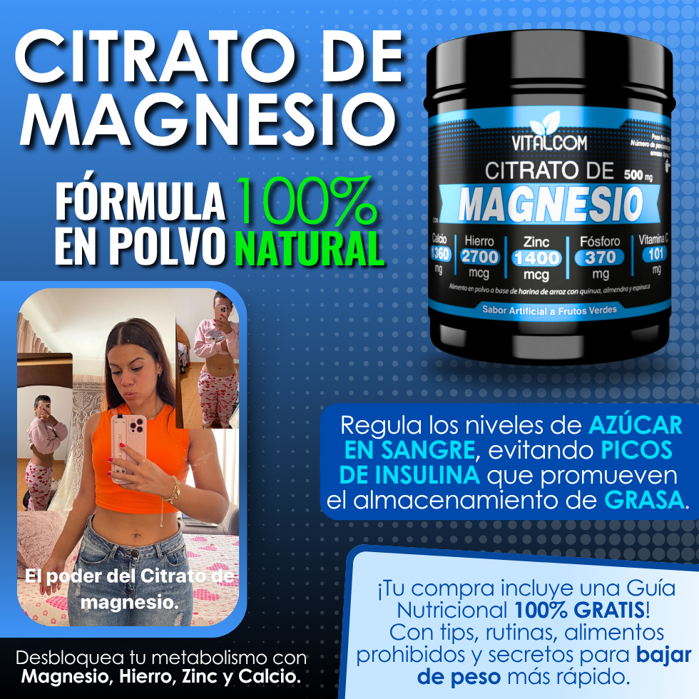 Citrato de Magnesio en polvo – Baja de peso de forma natural y segura