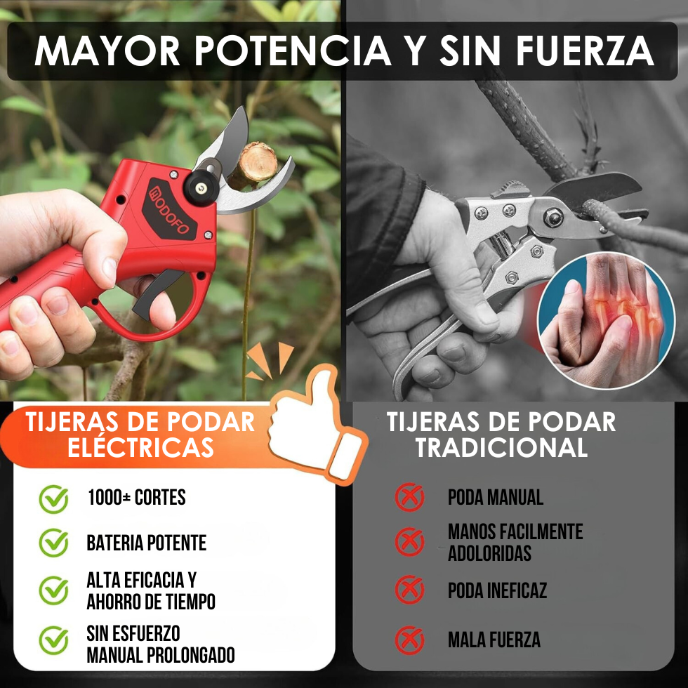 Tijera eléctrica podadora para Jardín.