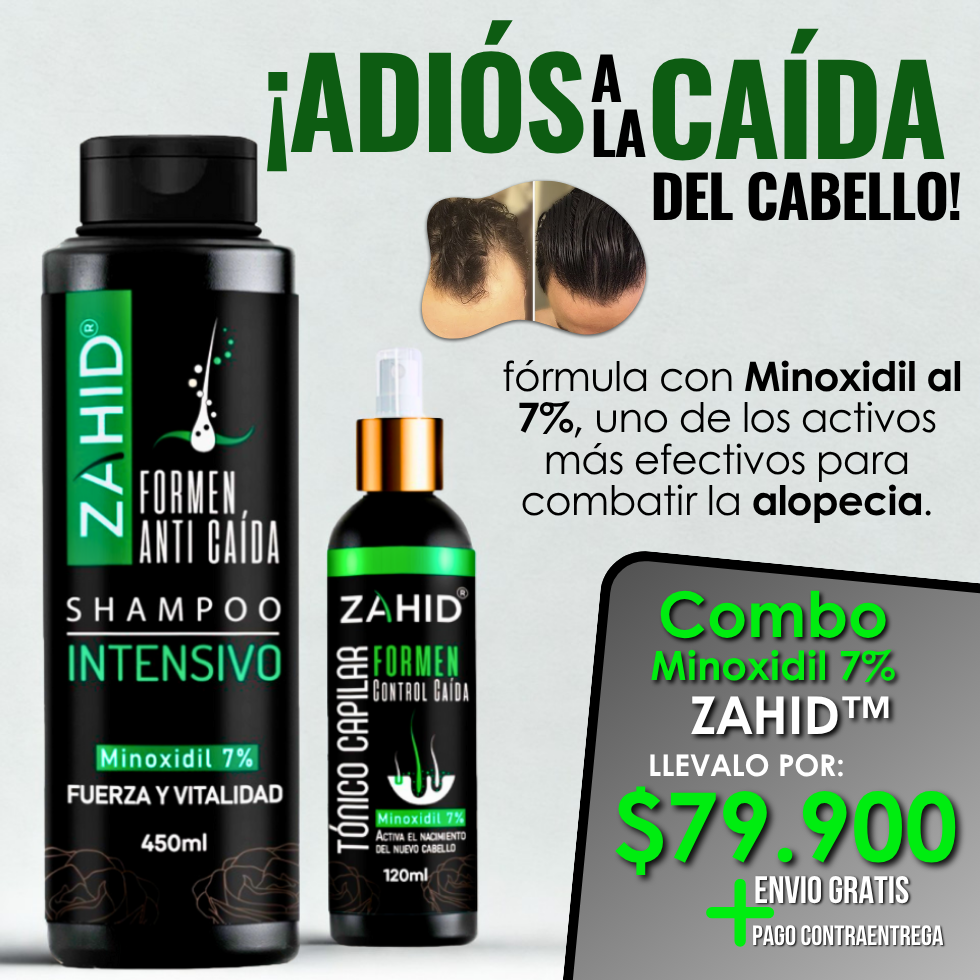 Shampoo y Tónico Anticaída - Combo Minoxidil Zahid