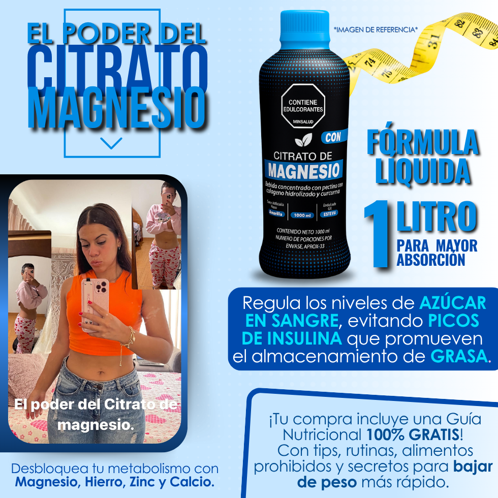 Citrato de Magnesio líquido – Baja de peso de forma natural y segura