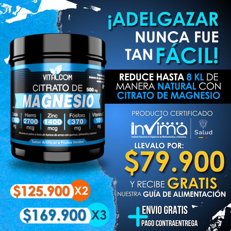Citrato de Magnesio en polvo – Baja de peso de forma natural y segura