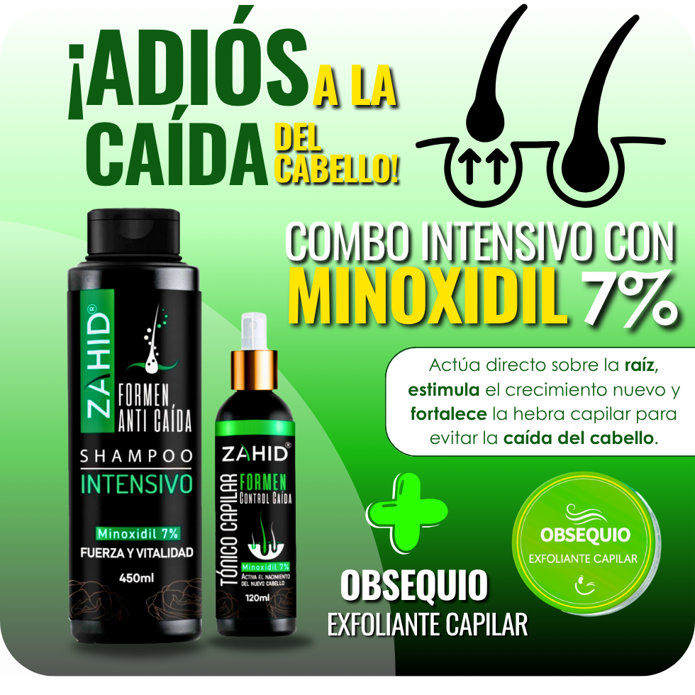 Shampoo y Tónico Anticaída - Combo Minoxidil Zahid